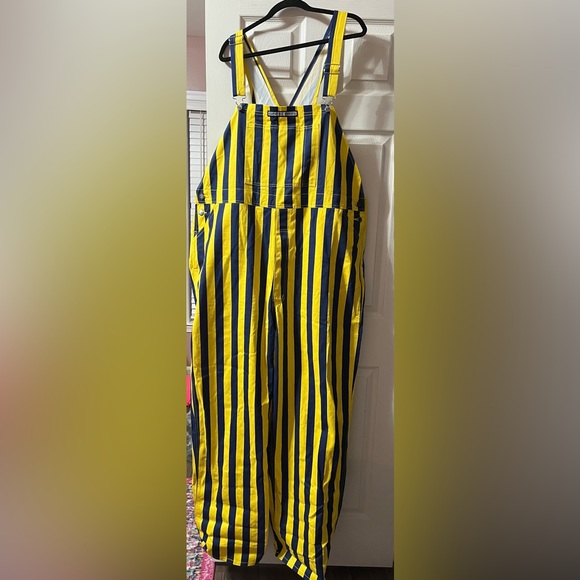 Blue and Yellow Maize Game Bibs Michigan Football Fan Overalls Size 2XL - Picture 1 of 4